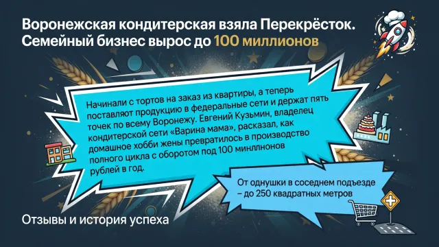 Воронежская кондитерская взяла Перекрёсток штурмом. Семейный бизнес вырос до 100 миллионов